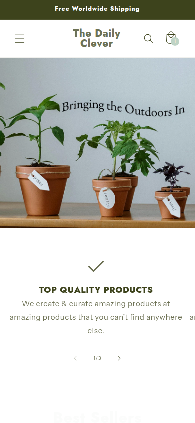Homepage on mobile viewport