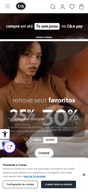 Homepage mobile C&A