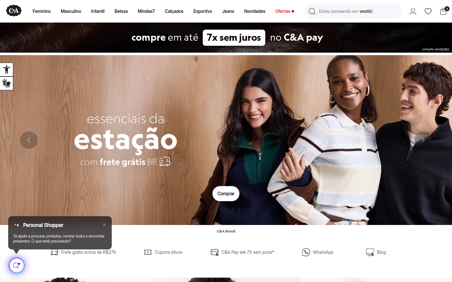 Busca C&A — termo 'jaqueta'