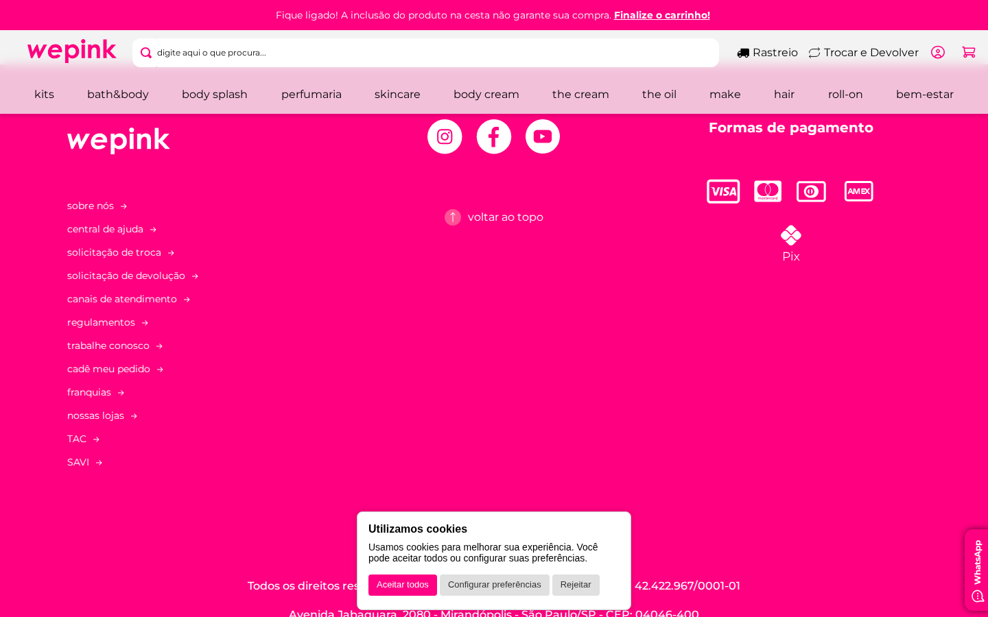Rodapé WePink
